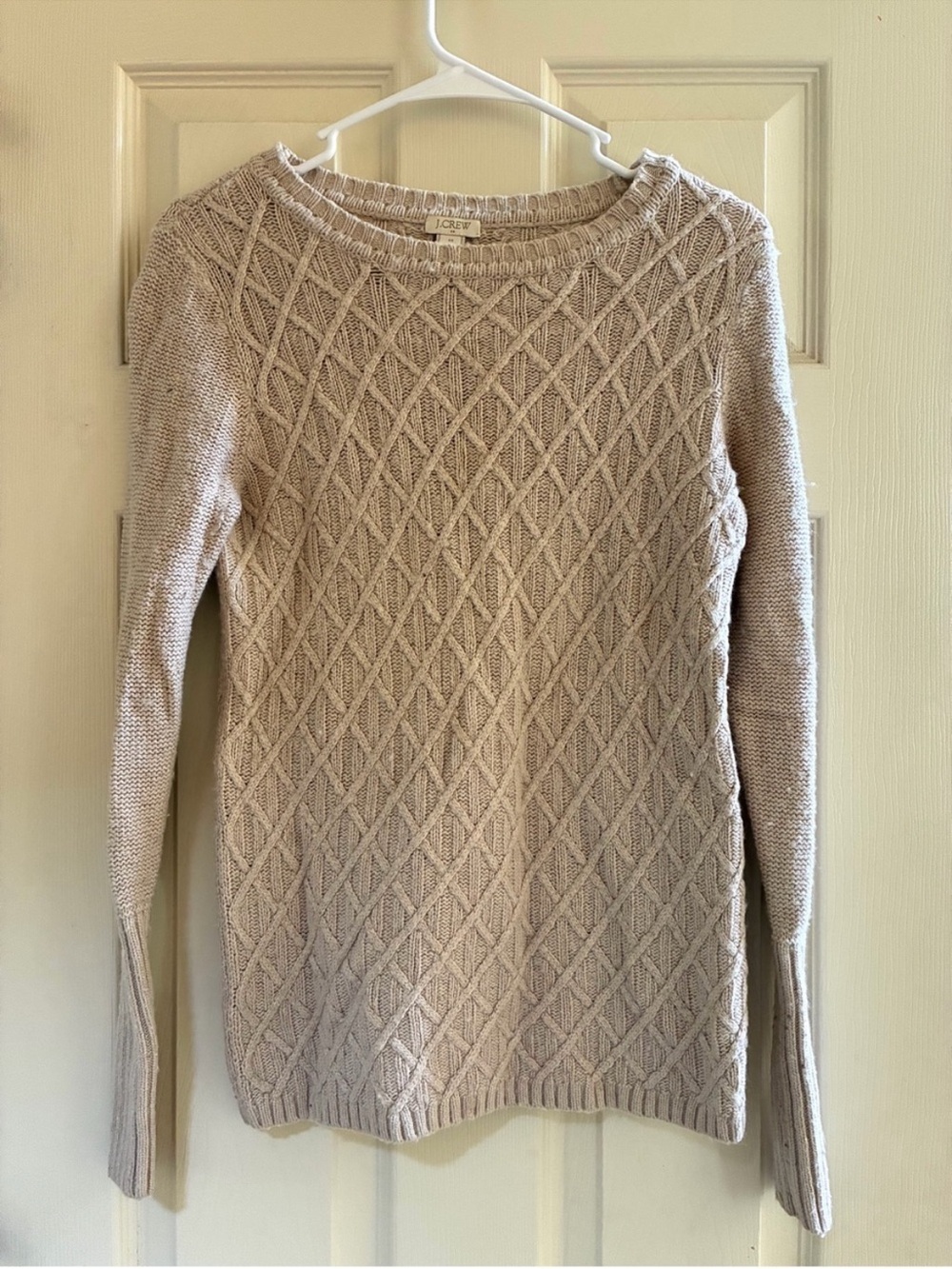 J. CREW Diamond Cable Crewneck Sweater - Picture 2 of 7